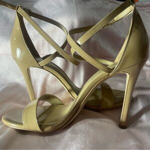 Shoes for baddies- Michael Kors Glossy Beige Strappy 🫦 Heels